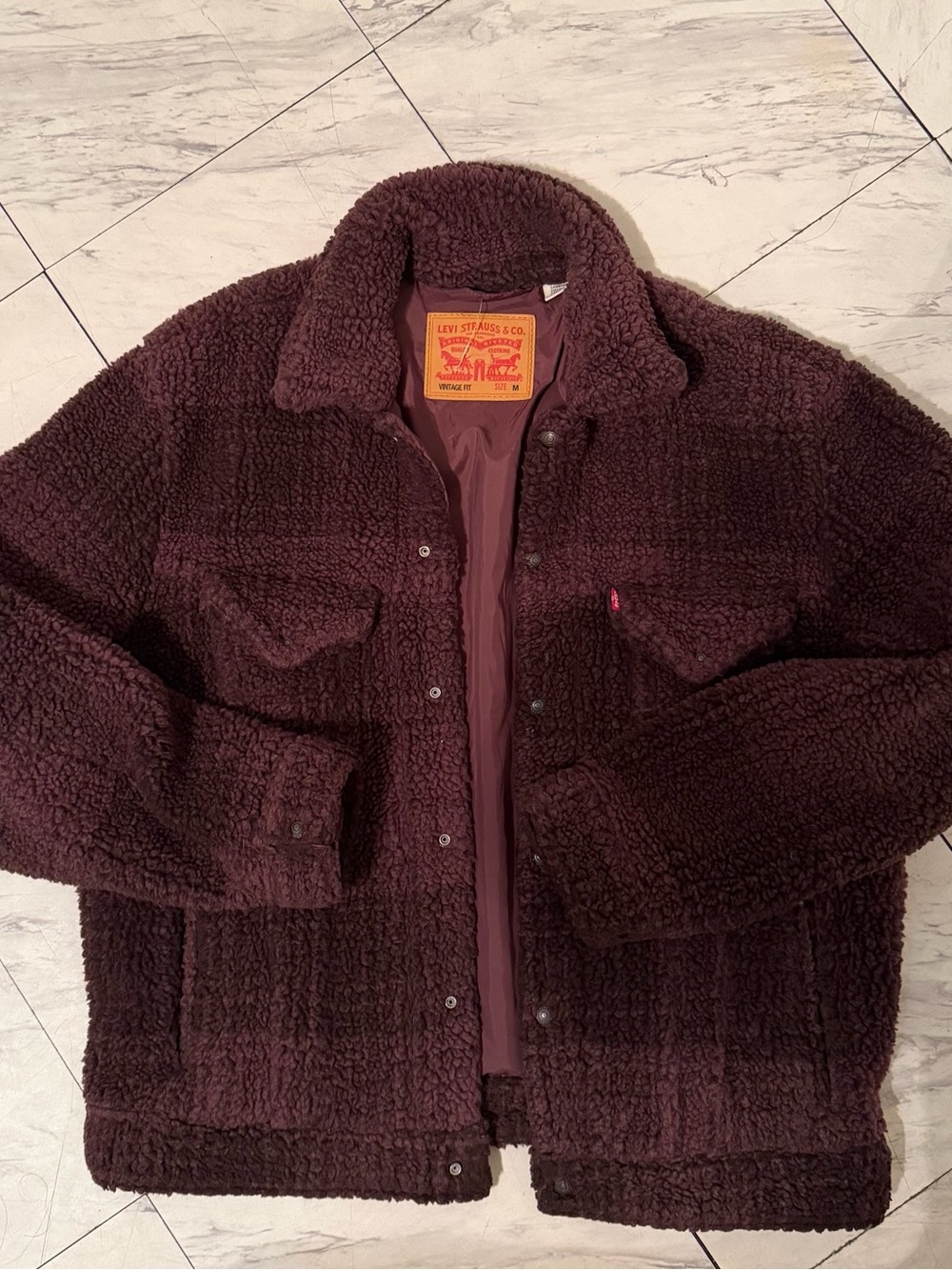 Levi's Men's Burgundy Sherpa Jacket
